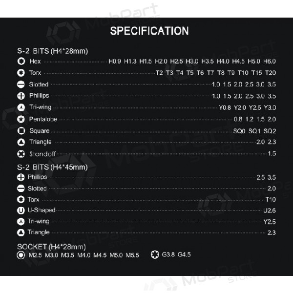 Schroevendraaier (73 antgaliai) Jakemy JM-8172