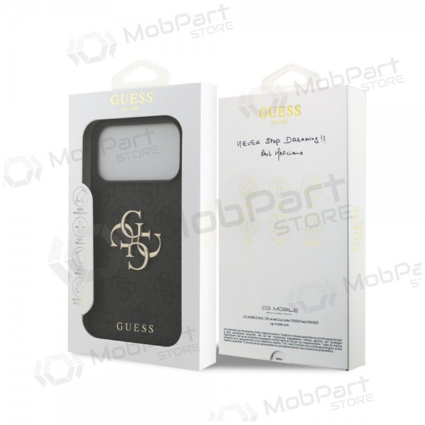 Apple iPhone 18 Pro Max hoesje - Guess PU 4G Metal Logo (grijs)