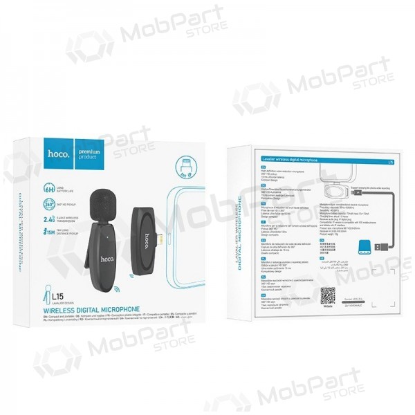 Microfoon Hoco L15 Lightning zwart