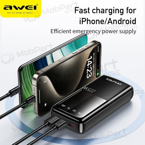 Externe batterij Power Bank Awei P13K PD20W/QC22.5W 20000mAh zwart
