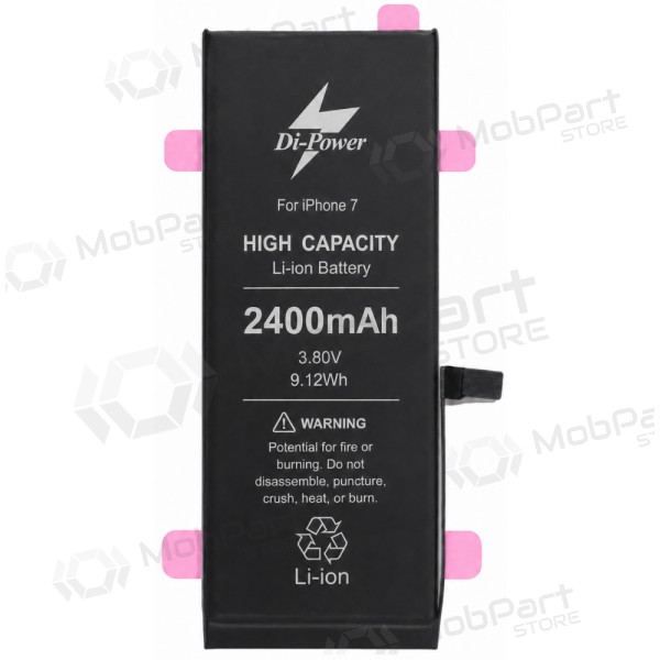 Apple iPhone 7 batterij, accu Di-Power 2400 mAh (verhoogde capaciteit)