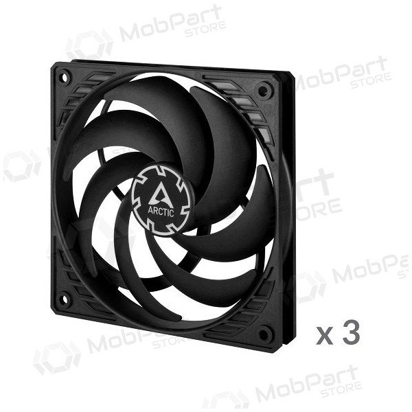 ARCTIC P12 Slim PWM PST korpuso ventiliatoriai, 4-pin, 120mm, juodi, 3 stuks.