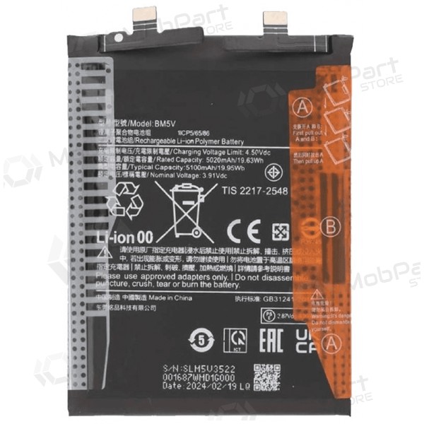 Xiaomi Redmi Note 13 Pro 5G, Poco X6 batterij, accu (BM5V) (origineel)