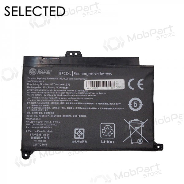 HP BP02XL, 4500mAh laptop batterij, Selected