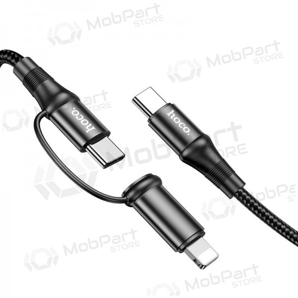 USB kabel Hoco X50 2-in-1 Exquisito Type-C - Type-C / Lightning 1.0m (zwart)