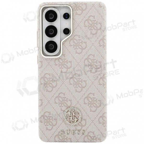Samsung Galaxy S26 Ultra hoesje - Guess PU Leather 4G Strass Logo Gold Frame Magnetic (roze)