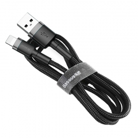 USB kabel Baseus Cafule USB-A to Lightning 2.4A 1.0m grijs-zwart CALKLF-BG1