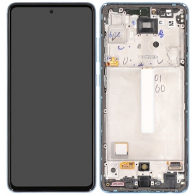 Samsung Galaxy A52 scherm (blauw) (met frame) (origineel)
