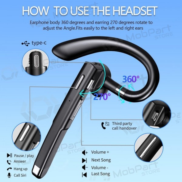 Handsfree set LR1 zwart