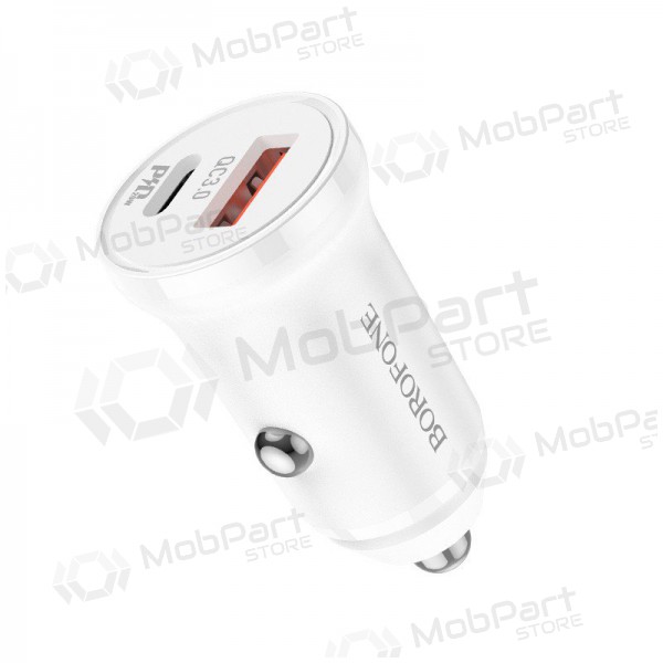 Lader automobilinis Borofone BZ18A USB-A/Type-C PD20W+QC3.0 (wit)