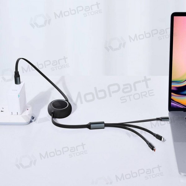 USB kabel Baseus Bright Mirror Type-C - microUSB+Lightning+Type-C 100W 1.2m (zwart) CAMLC-AMJ01