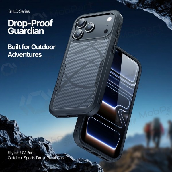 Apple iPhone 17 Pro, 18 Pro hoesje - Dux Ducis Shld - zwart (Triangle Pattern)