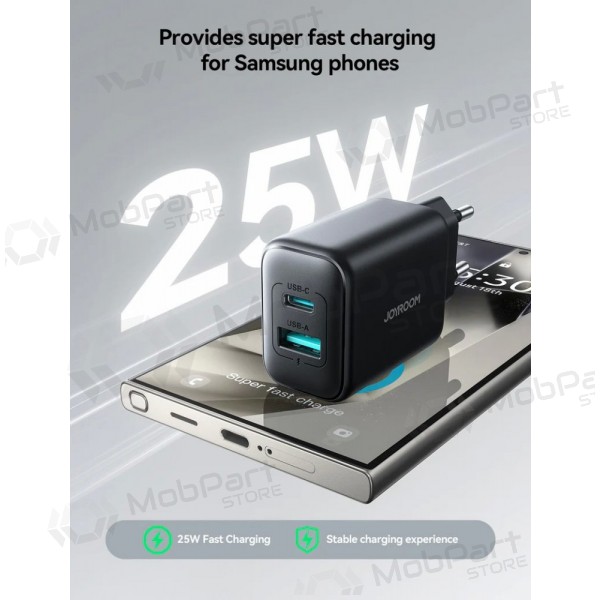 Lader Joyroom JR-TCF13 USB-C/USB-A 25W zwart