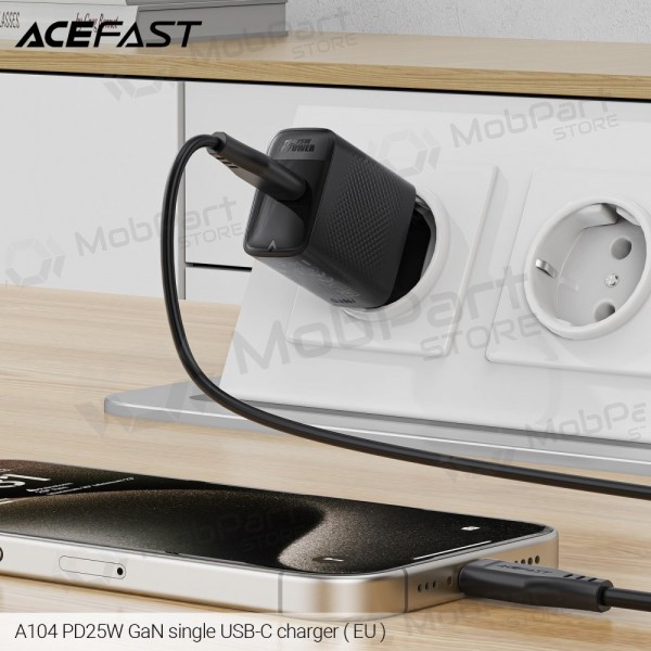 Telefoonoplader Acefast A104 25 W GaN USB-C zwart