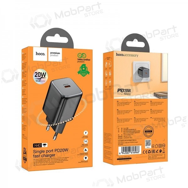 Lader Hoco N40 USB-C PD20W zwart