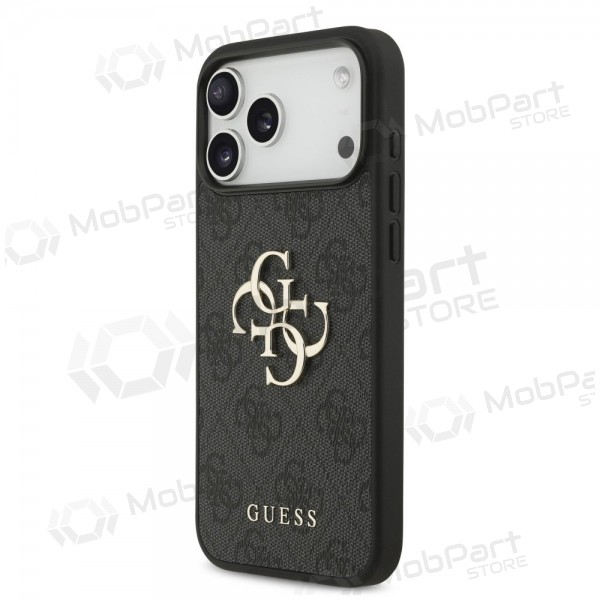 Apple iPhone 17 Pro Max hoesje - Guess PU 4G Metal Logo (grijs)