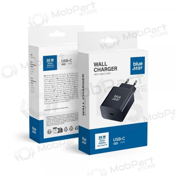 Telefoonoplader Blue Star TFB-TC-20WPD 20 W USB-C zwart