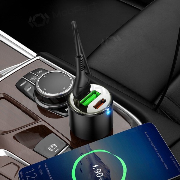 Hoco NZ6 45 W PD 2x USB-C + USB-A autolader zwart