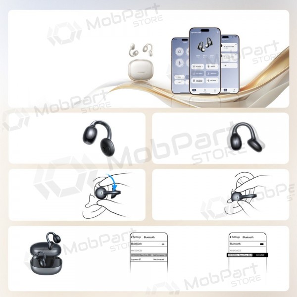 Draadloze hoofdtelefoon met microfoon Joyroom JR-OE3 Bluetooth 5.4 USB-C grijs.