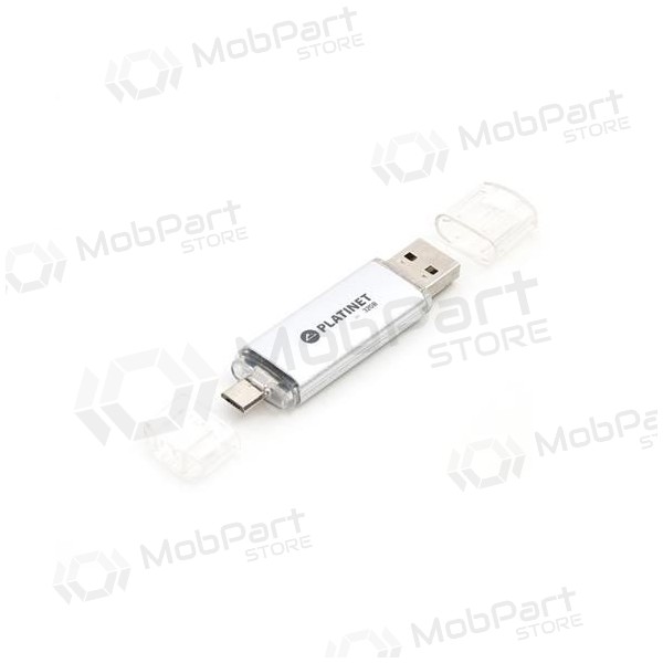 Stick Platinet 32GB OTG USB 2.0 + microUSB (zilverachtig)
