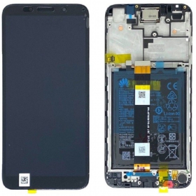 Huawei Y5p 2020 scherm (zwart) (met frame en batterij) (service pack) (origineel)