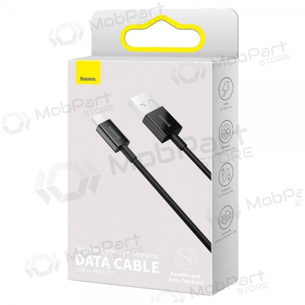 USB-kabel Baseus Superior microUSB 2A 2.0m (zwart) CAMYS-A01