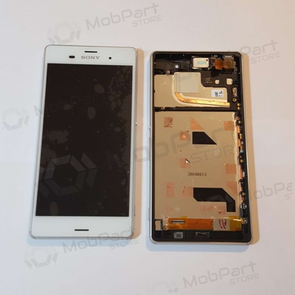 Sony D6603 Xperia Z3 scherm (wit) (met een frame) (gebruikt grade C, origineel)