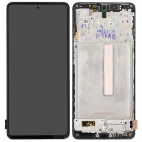 Samsung Galaxy M53 5G scherm (zwart) (met frame) (origineel)