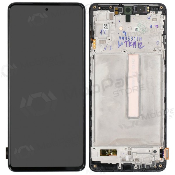 Samsung Galaxy M53 5G scherm (zwart) (met frame) (origineel)