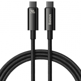 USB-C kabel Baseus Tungsten CAWJ040001 USB-C naar USB-C 1 m 240 W zwart.