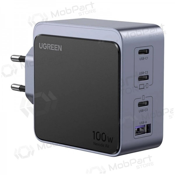 Ugreen X565 100 W GaN netwerklader 3x USB-C + USB-A grijs