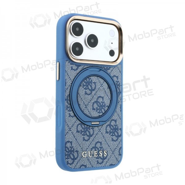 Apple iPhone 18 Pro hoesje - Guess PU 4G Ring Stand MagSafe (blauw)