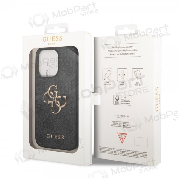 Apple iPhone 14 Pro hoesje - Guess PU 4G Metal Logo (grijs)