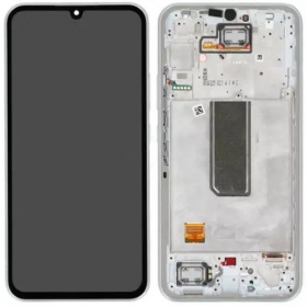 Samsung Galaxy A34 5G scherm (zilver) (met frame) (origineel)