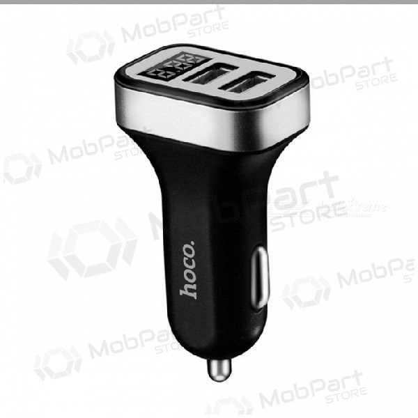 Autolader HOCO Z3 Dual Usb (Display, 3.1A) (zwart)