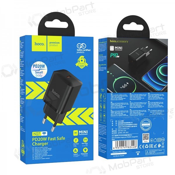 Lader buitinis Hoco N27 Innovative PD20W zwart