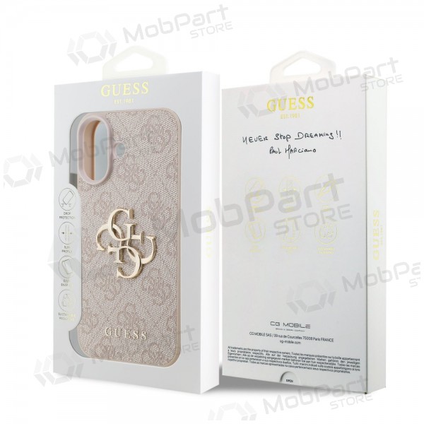 Apple iPhone 17 hoesje - Guess PU 4G Metal Logo (roze)