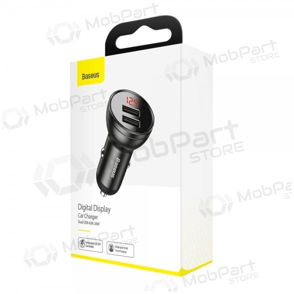 Autolader Baseus Digital Display CCBX-0G 24 W 2x USB-A zwart