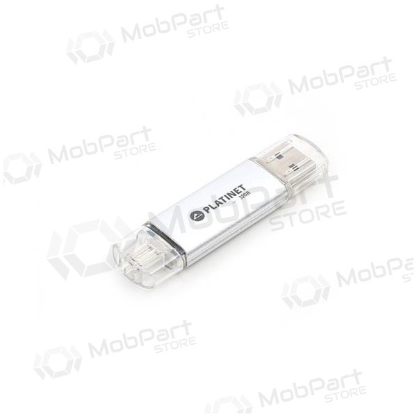 Stick Platinet 32GB OTG USB 2.0 + microUSB (zilverachtig)