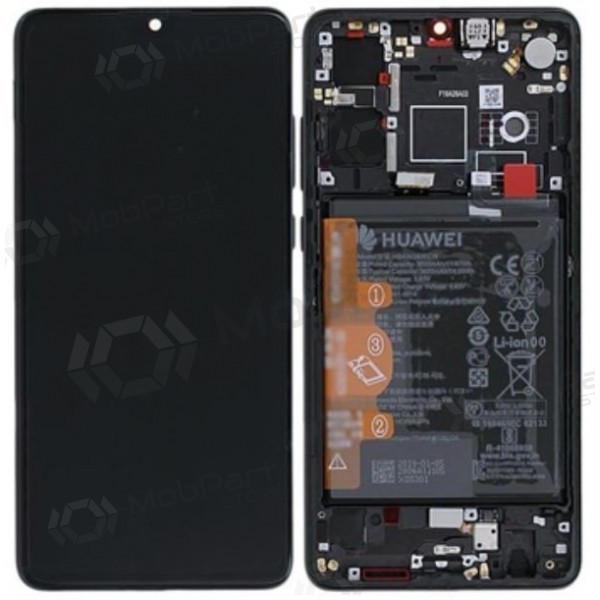 Huawei P30 (2019) scherm (zwart) (met een frame en batterij) (service pack) (origineel)