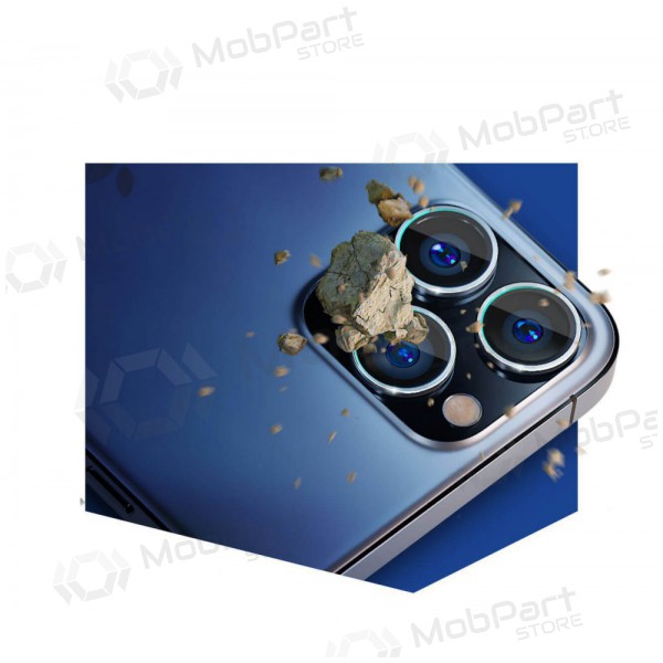 Apple iPhone 16, 16 Plus beschermend gehard glas voor camera - 3MK Lens Pro (zwart)