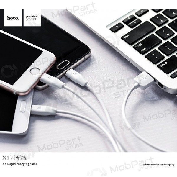 USB-kabel HOCO X1 Rapid - lightning+micro+type-C 1.0m (wit)