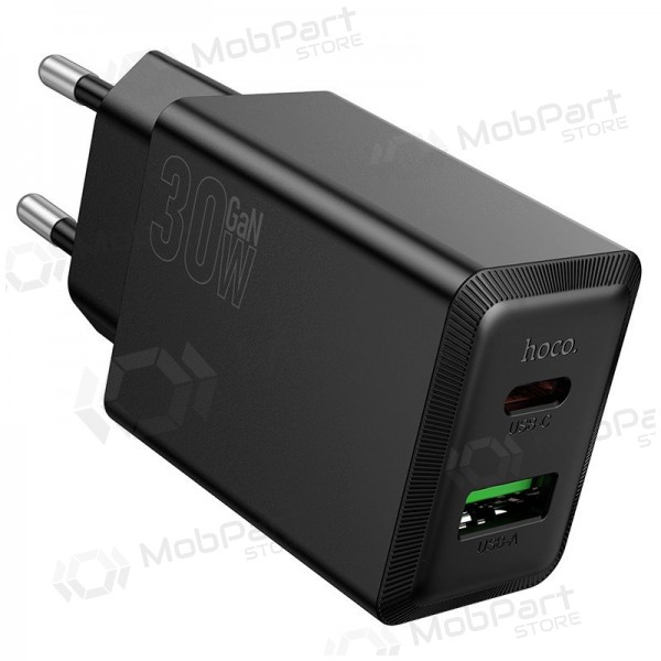 Telefoonoplader Hoco N71 30 W GaN USB-C + USB-A zwart