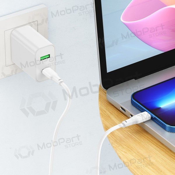 Lightning kabel Hoco X93 USB-C naar Lightning 2 m PD 20 W wit