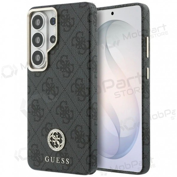Samsung Galaxy S26 Ultra hoesje - Guess PU Leather 4G Strass Logo Gold Frame Magnetic (zwart)