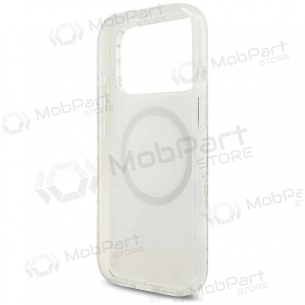 Apple iPhone 18 Pro Max hoesje - Guess IML Flowers Allover Strap MagSafe (wit)