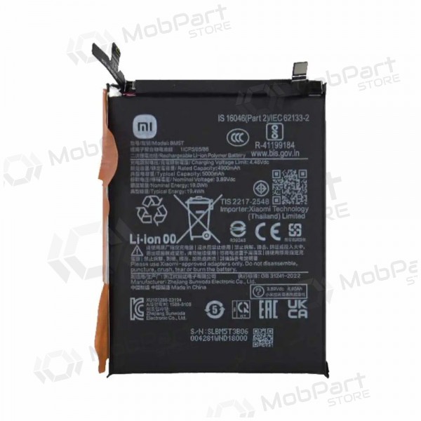 Xiaomi 13T, 14T, Poco X6 Pro, M6 Pro, Redmi Note 13 Pro 4G batterij (BM5T) (origineel)
