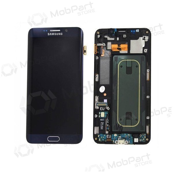 Samsung G925F Galaxy S6 Edge scherm (zwart) (met een frame) (gebruikt grade B, origineel)