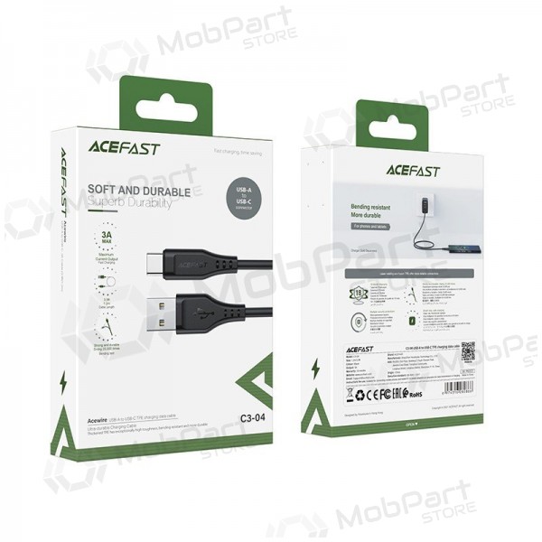 USB kabel Acefast C3-04 USB-A to USB-C 1.2m zwart