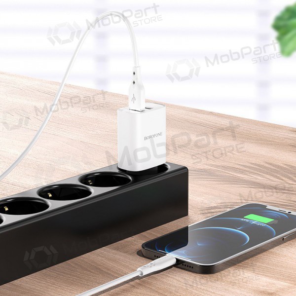Lader Borofone BN2 2xUSB 2.1A (wit)